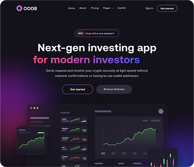 Hero Page Design for OOOBS animation brandidentity branding crypto design gen invest metaverse next ui web3