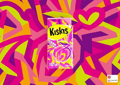 KisKis - GUM Packaging Design box branding candy colourful design graphic design gum illustration packaging playful typography