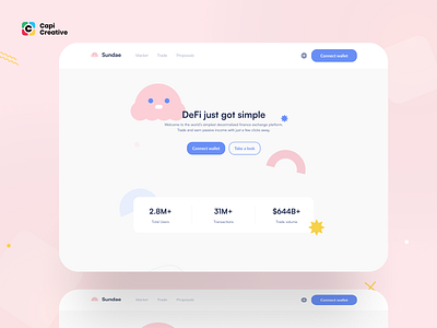 Sundae - Defi UI Kit app branding capi coin creative crypto defi design finance home illustration landing page logo mobile platform token ui ui kit web web design