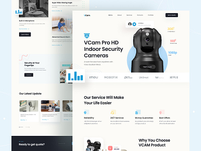 Indoor Security Camera Landing Page alarm system camera cctv door locksmith home automation home security camera indoor indoor camera indoor security landing page security security camera security system smart home smart home security uidesign ux design video surveillance web design website design