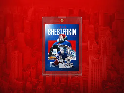 Igor Shesterkin | Hockey Card Design animation concept design goalie hockey hockey design mockup motion graphics new york nhl photoshop product design rangers russia sports sports card sports design