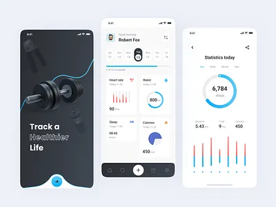 Health Tracker App activities activity activity tracker app app design dashboard fitness fitness app habit tracker health healthcare heart rate medical app mobile mobile ui self care tracker ui design uiux workout app