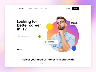 LURN 360° - Website Design for Career Discovery career career discovery clean colorful creative creative era design discovery header hero innovative landing page learn minimal navigation ui ui design ux web app website