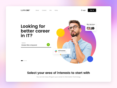 LURN 360° - Website Design for Career Discovery career career discovery clean colorful creative creative era design discovery header hero innovative landing page learn minimal navigation ui ui design ux web app website
