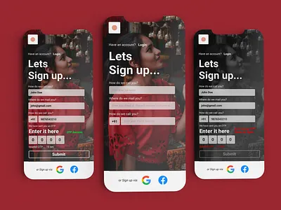 Sign Up page app app ui dailyui design ui ux uxui website