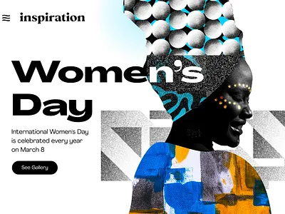Women’s Day UI Concept - Imagine a Better Future black design design typography ui ux vibrant website