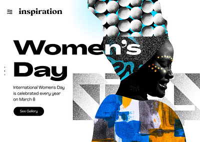 Women’s Day UI Concept - Imagine a Better Future black design design typography ui ux vibrant website