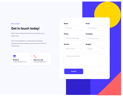 Get In touch / Get Help branding design help productdesign ui ux