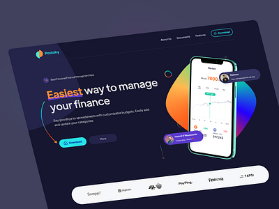 Poolaki finance and accounting landing page dark design app colorfull dark dark landingpage finance iran landing landingpage tehran trend ui ux