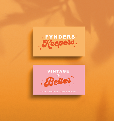 Fynders Keepers Thrift Store Shop Vintage Retro Branding #2 3d art artwork branding card design design digital art digital illustration graphic design illustration logo mockup orange pink retro retro icon retro sunshine star icon ui vector