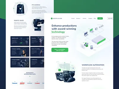 Seervision - website 🎥 ai automation camera design film production layout software startup technology ui web webdesign www