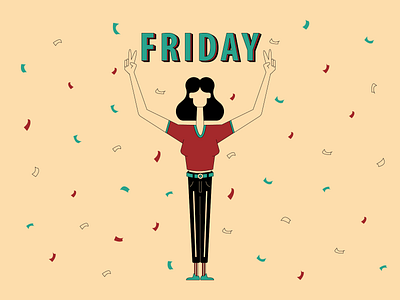 Finally Friday! adobe illustrator behance character character design character illustration design dribbble flat character flat character design flat design flat illustration friday friday mood illustration illustrator procreate vector vector character vector illustration women character
