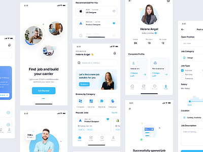 Jobhunt - Job Finder App UI Kit app apply design employee hiring illustration interaction job job vacancy ui ui kit ui8 uidesign uikit ux uxdesign