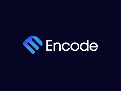 Encode a b c d e f g h i j k l m n blockchain branding crypto diamond e letter finance fintech letter logo logo mark smart logo