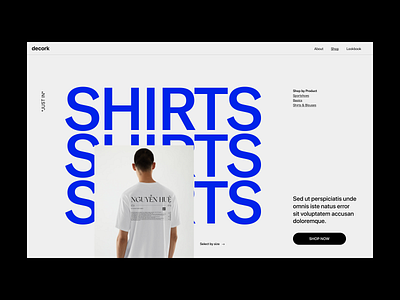 Decork - fashion branding design fashion header minimal shop typography ui ux web webshop