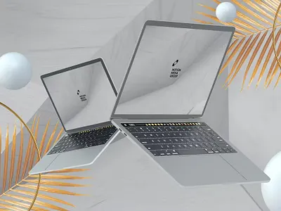 Light Laptop Mockups 3d abstract clean delightful design device display glossy laptop laptop mockup laptop mockups light mac macbook mockup presentation realistic simple stylish ui