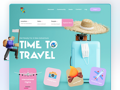 Travel Agency landing page adventure boat camping flight hiking home page landing page navy outdoors tourism tourist travel agency travel agent travel guide traveling traveller trip planner vacation rentals website website design
