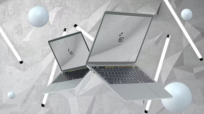 Light Laptop Mockups 3d abstract clean delightful design device display glossy laptop laptop mockup laptop mockups light mac macbook mockup presentation realistic simple stylish ui