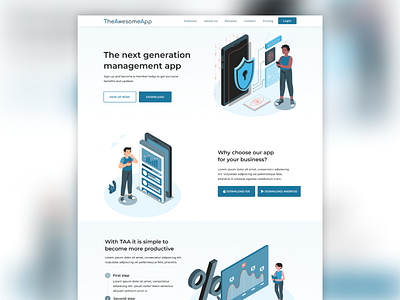 The Awesome App Landing Page applandingpage css figma figmadesign html landingpage uidesign webflow