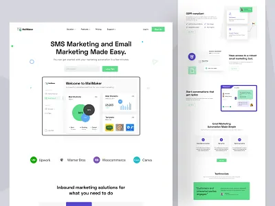 Email Marketing Website Design - MailMaker design email marketing web design homepage design landing page uihut uiux design web design web design 2022 web template website website design