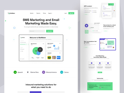 Email Marketing Website Design - MailMaker design email marketing web design homepage design landing page uihut uiux design web design web design 2022 web template website website design