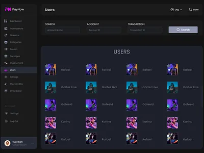 Gaming Dashboard UI dashboard gaming ui ui