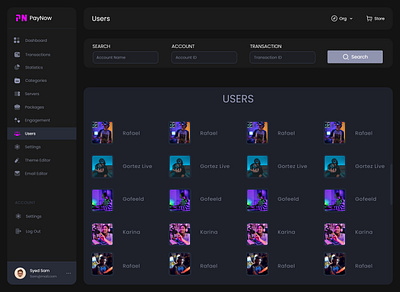 Gaming Dashboard UI dashboard gaming ui ui