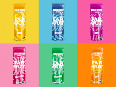 Far Out - Cosmic Infused Weed 🛸🍃 animation brand identity branding california cat graphic design illustration jeffrey dirkse logo logos marijuana packaging pre rolls psychedelic stoned trippy ufo visual identity weed