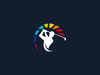 Golf Logo Concept brandable colorful golf graphic design silhoutte spectrum swing
