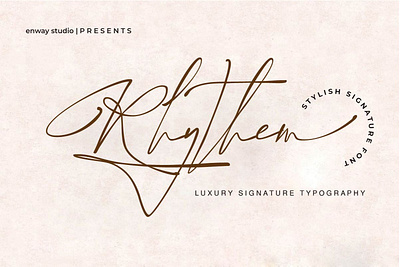 Rhythem Signature beautiful font brand design branding calligraphy calligraphy font cool font design font branding font logo handwritten font illustration instagram logo signature fonts social media type design typeface typography typography logo