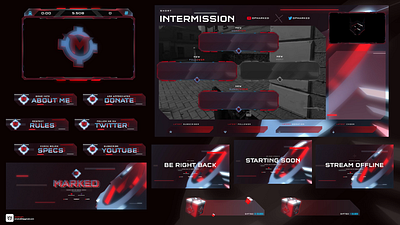 Stream Package Design 3d animation branding cinema4d design design package element3d facecam overlay graphic design logo motion graphics overlay design photoshop stream overlay twitch overlay ui vector