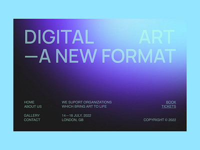 Minimalism art authentic clean digital exhibition gallery gradient landing manrope mesh modern space ui unusual web