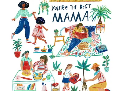 Best Mama art drawing gouache hand drawn illustration mama mother day womens day