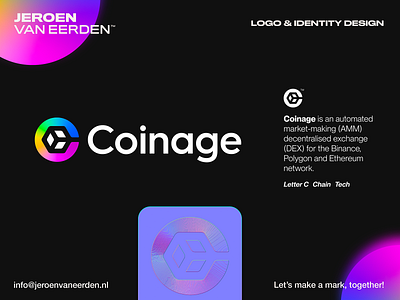 Coinage™️ - Logo Design brand identity design branding cage coin coinage creative logo crypto freeform gradient gradient identity logo logo design logo identity design logos monogram rob token vibrant colors visual identity design