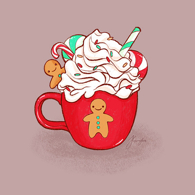 Christmas hot chocolate illustration art book cartoon childrens christmas coloring design drawing festive illustrate illustration