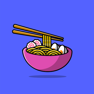 Ramen Noodle With Chopstick asia