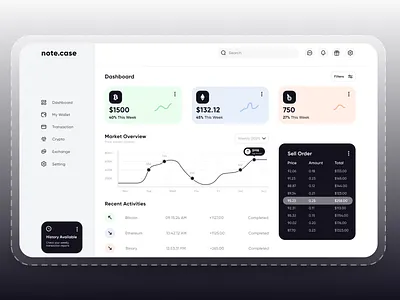 Wallet - Dashboard UI 3d animation branding crypto dashboard design graphic design illustration inspiration landing page latest logo motion graphics product design typography ui ux vector wallet web design