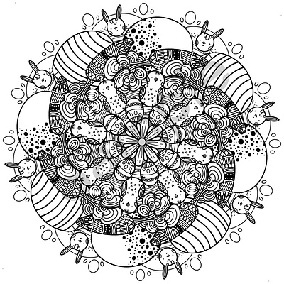 Colouring Page Illustration - Easter art book cartoon childrens coloring colouring page design drawing illustration ink line art sketch