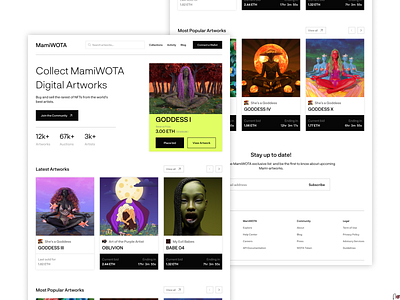 NFT Marketplace Landing Page concept crypto cryptocurrency design homepage interface landing page market marketplace nft ui ux web web design web3 webdesign website website design