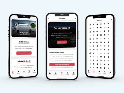 Sticky Mobile | Multipurpose Mobile Kit & PWA android app app design app template app ui design font font awesome font awesome 5 font awesome 6 font design icon design icons ios iphone mobile mobile site template modern app sidebar ui