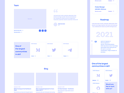 Crypto website for Paid blockchain blog crypto cryptoc cryptocurrency defi desktop roadmap section social media team