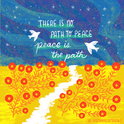 Peace for Ukraine art artwork design digital art digital illustration digital painting handlettering illustration peace quote ukraine