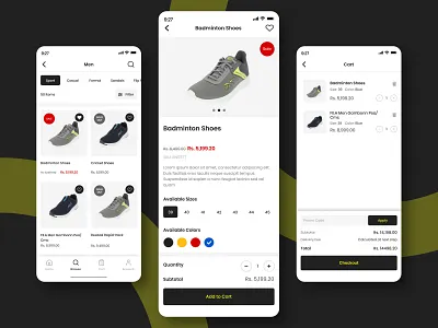 Ecommerce App - Costume & Shoes app app design cart cart ui e commerce ecommerce ecommerce app mobile app mobile app design mobile design online shop online store product product ui shoes shop shopping app shopping cart store ui