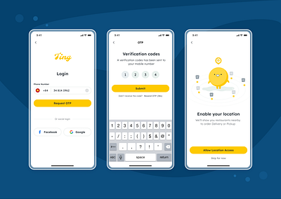 Login - Food App (Ting) app clean design design food app graphic design illustration login mobile app uidesign uiux