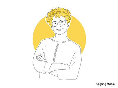 Office Woman Flat Line Vector Portrait cartoon design fiverr flat design flat line graphic design illustration line line art vector