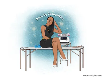 Beauty Casualities Logo Design beauty branding caricature cartoon design fashion fiverr graphic design illustration logo vector