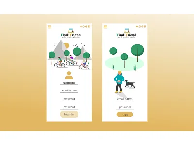 Find a Friend application mobile project app graphic design ui ux