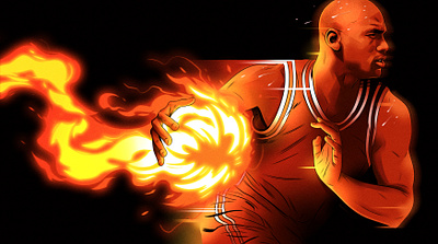 Michael Jordan alexander wells basketball digital folioart illustration portrait sport