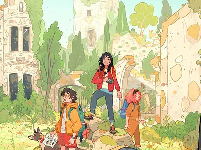 A Hike to Home character childrens digital folioart illustration publishing ricardo bessa scenic