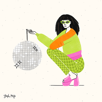 Let's Go Disco fashion illustration minimalist